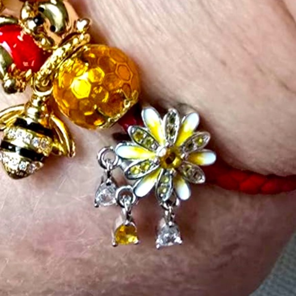 Daisy charm sterling silver to fit all pandoras, slide charm - Picture 2 of 2